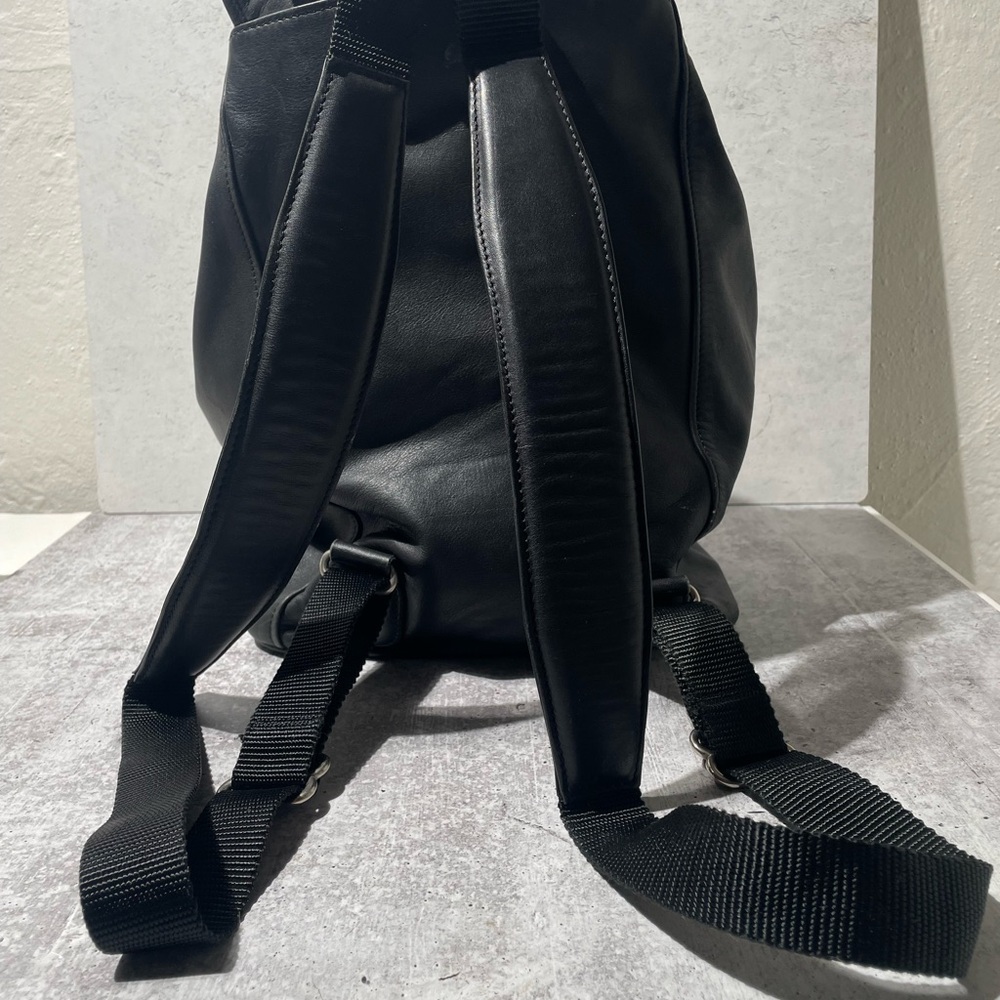 VTG COACH black leather XL BACKPACK 0529 - Picture 9 of 16